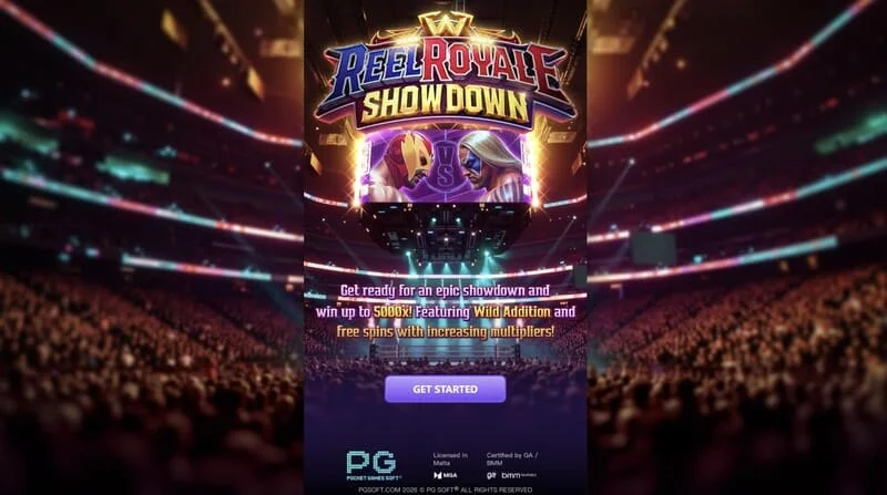 Reel Royale Showdown – ekran główny z bębnami i trzema komórkami Wild Addition